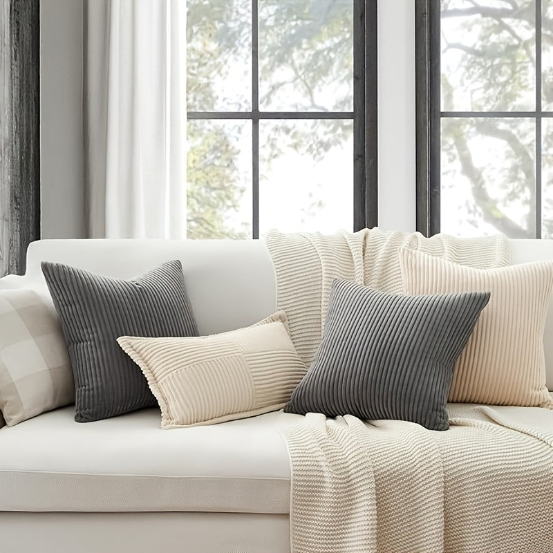 Bohemian Rib Cushion Cover with Stripe Texture – Soft, Stylish, and Decorative