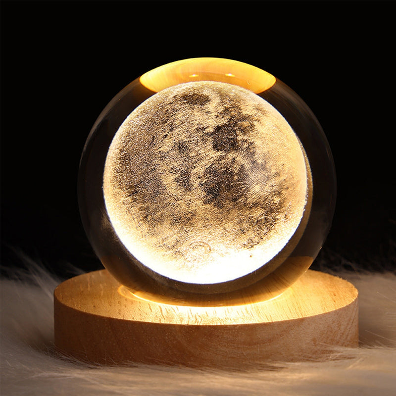 3D Saturn Crystal Ball LED Table Lamp