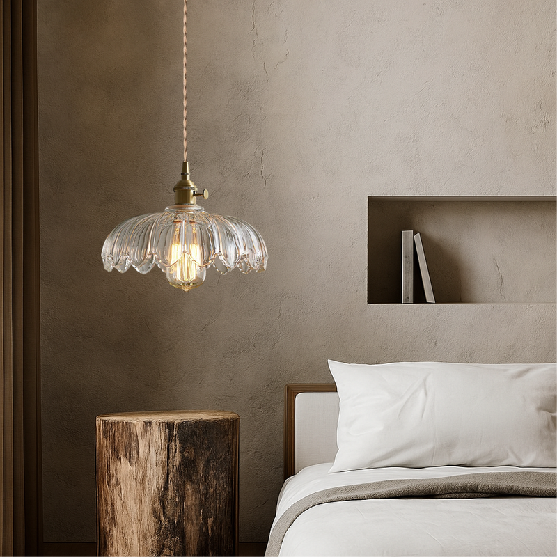 Glass Pendant Lamp in Flower Shape – Decorative and Atmospheric Design