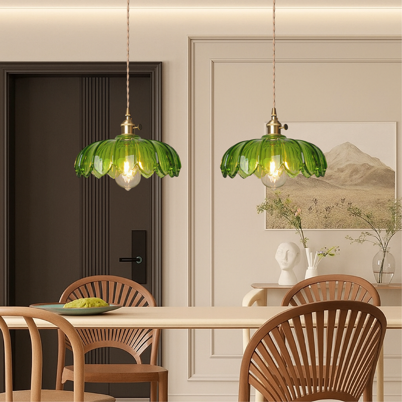 Glass Pendant Lamp in Flower Shape – Decorative and Atmospheric Design