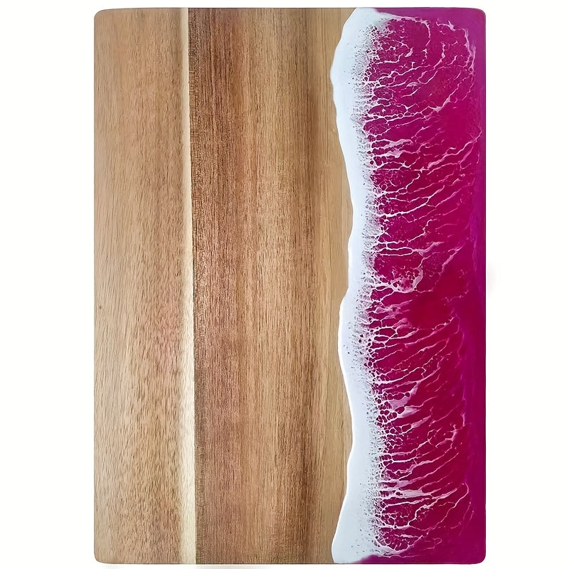 Acacia Wood Cutting Board with Ocean Resin Inlay