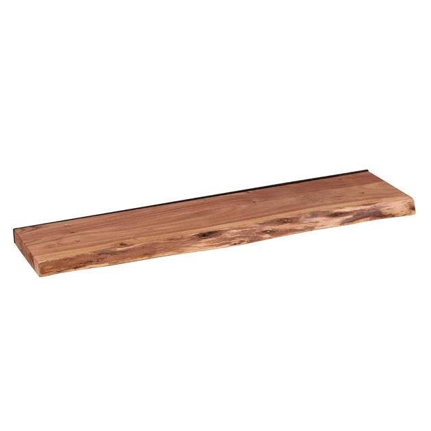 Étagère Murale – Bois d'Acacia avec Finition en Tronc d'Arbre, Design Industriel pour Salon ou Chambre