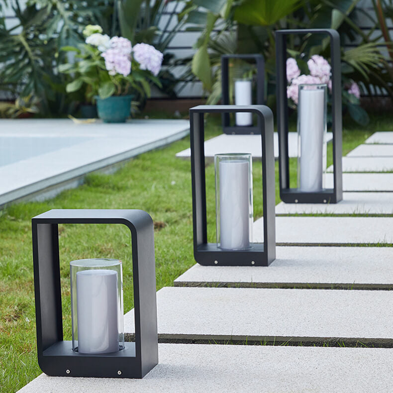 Rectangular Solar Outdoor Lantern with Remote-Controlled LED Light
