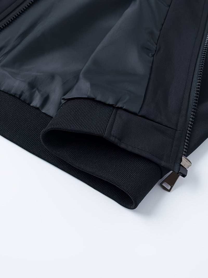 Men's Summer Jacket with Baseball Collar and Zip Fastening for Casual Use
