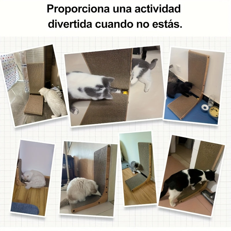 L-Shaped Cat Scratching Board for Indoor Use – Durable, Stable, and Space-Saving