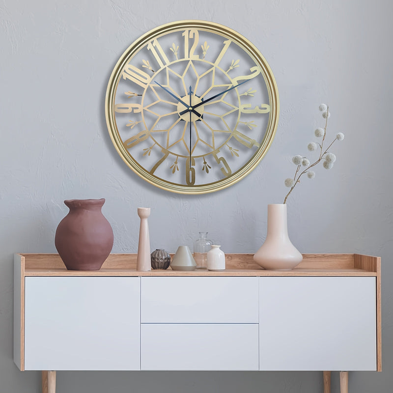 Large Metal Wall Clock with Silent Quartz Movement