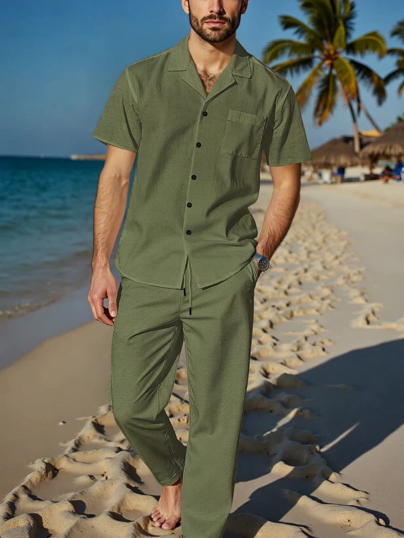BreezeWear Men's Linen Set – Airy and Stylish for Summer
