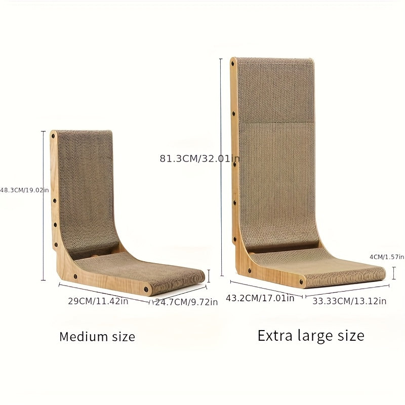 L-Shaped Cat Scratching Board for Indoor Use – Durable, Stable, and Space-Saving