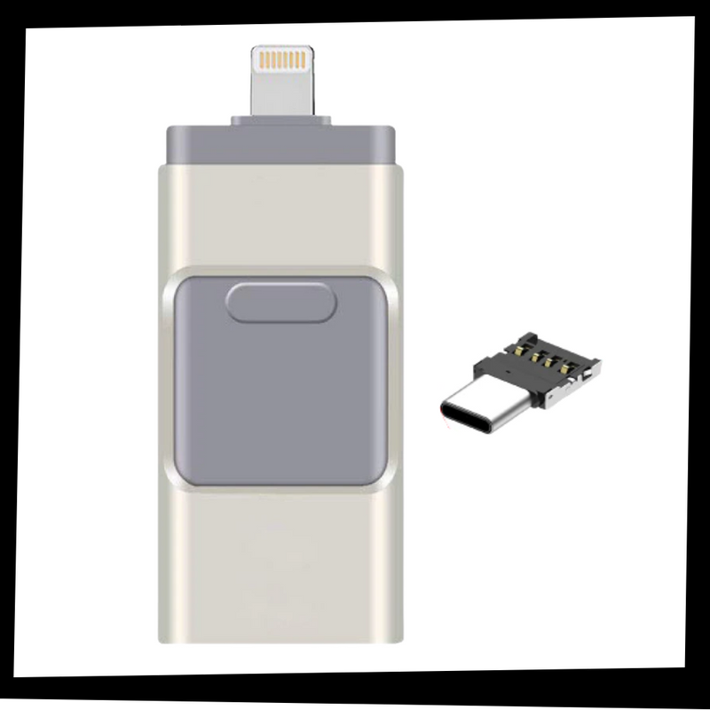 USB Flash Drive with Lightning, USB-C and Micro USB Connectors