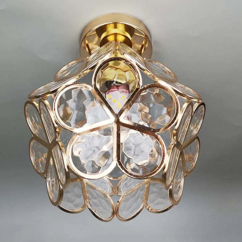 Ceiling Lamp with Floral Glass Design for Warm and Stylish Indoor Lighting
