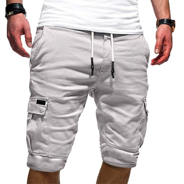 Men's Cargo Shorts with Drawstring and Functional Pockets
