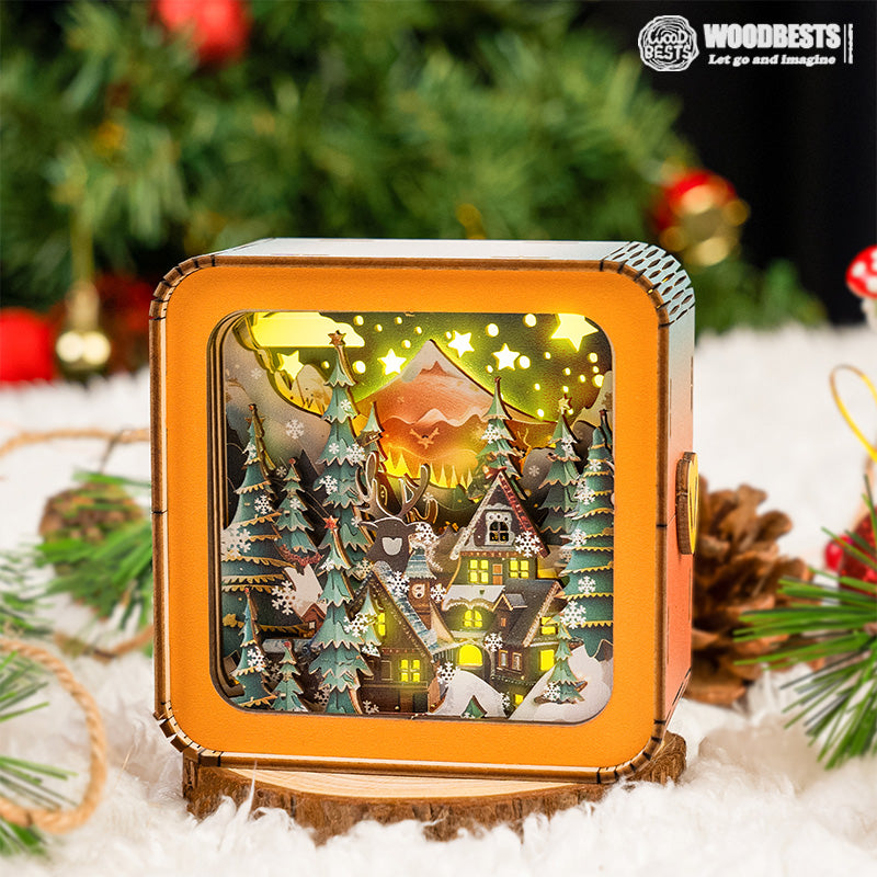 Atmospheric 3D Christmas House Light Scale - Warm LED Light and Unique Decoration