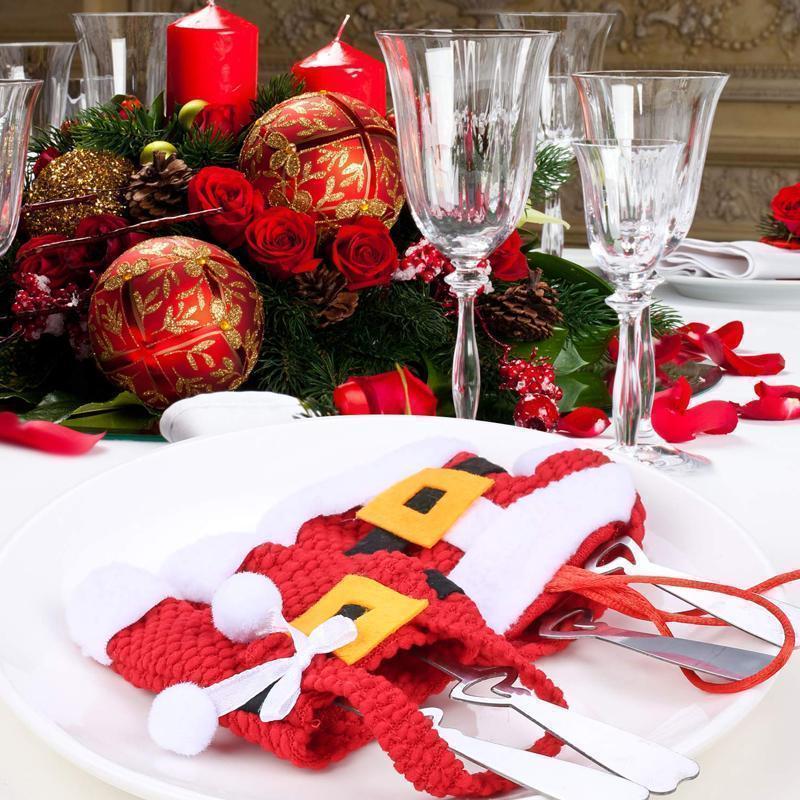 Santa Suit Christmas Cutlery Holder Set