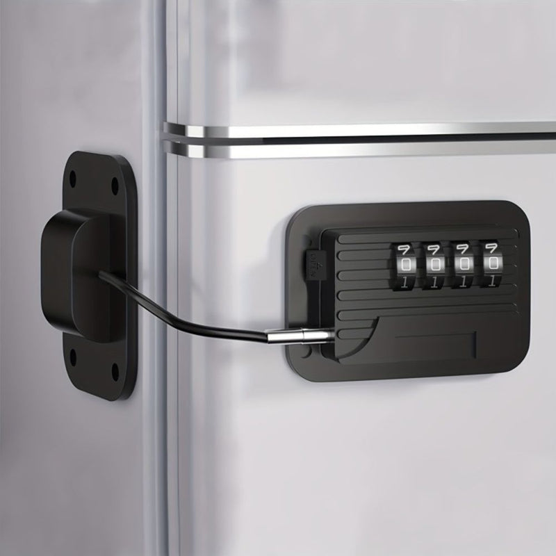 Combination Refrigerator Lock with Adhesive Mounting for Home Storage