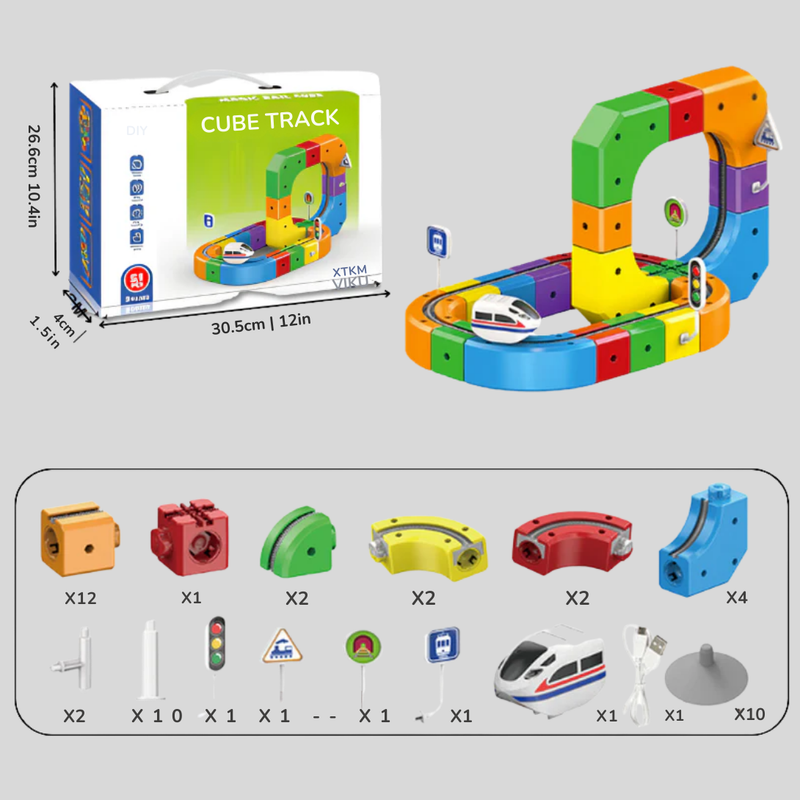 Mechanical 3D Locomotive Building Set with Track