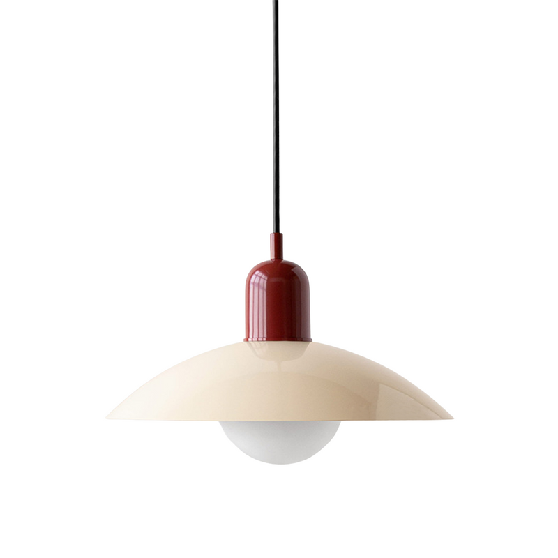 Scandinavian Metal Pendant Light with Wide Curved Shade
