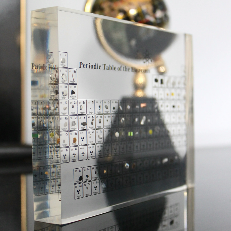 Illuminated Periodic Table Display with Real Elements