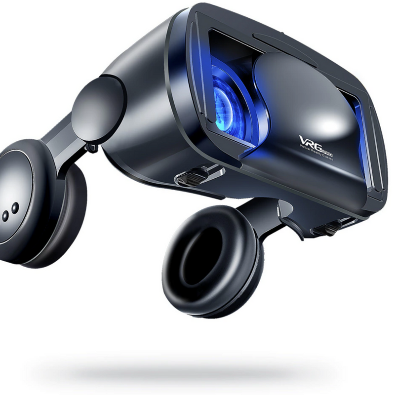 Smartphone VR Headset with Integrated Headphones and Adjustable Lenses