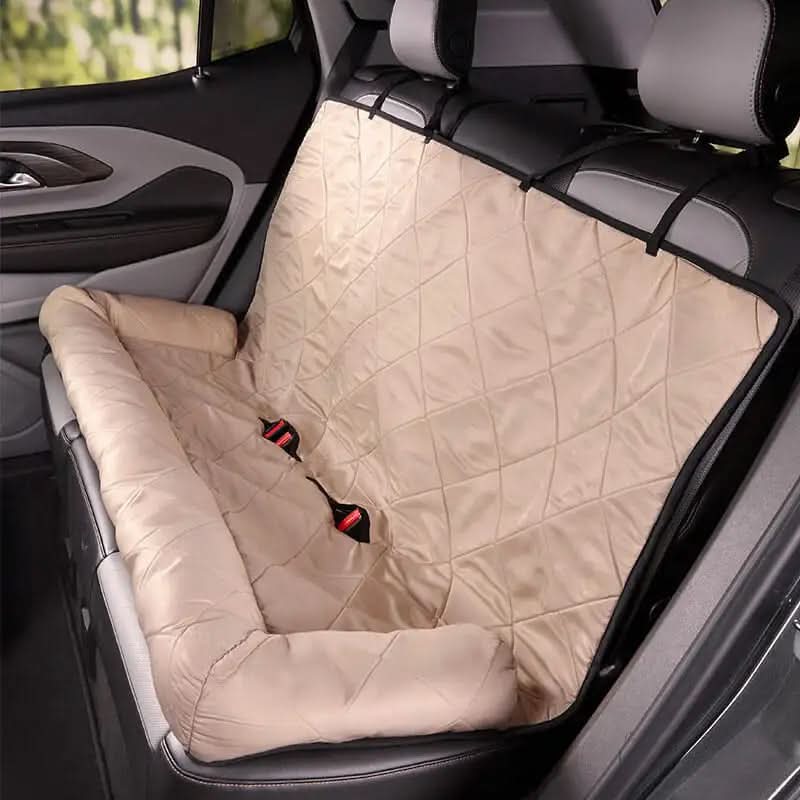 Waterproof Rear Seat Cover for Dogs with Anti-Slip and Quilted Pattern
