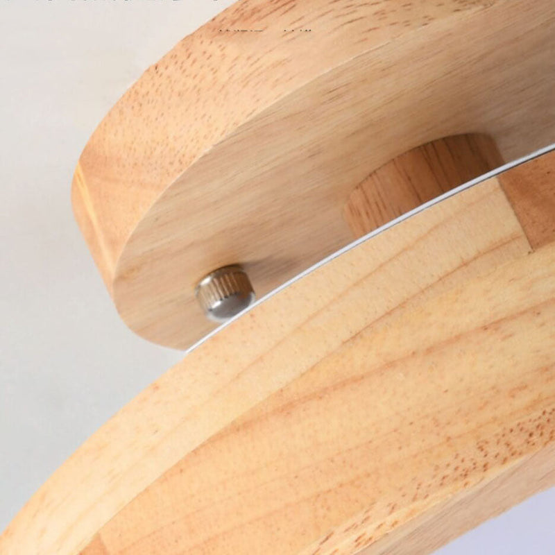 Round Wood LED Semi-Flush Ceiling Light