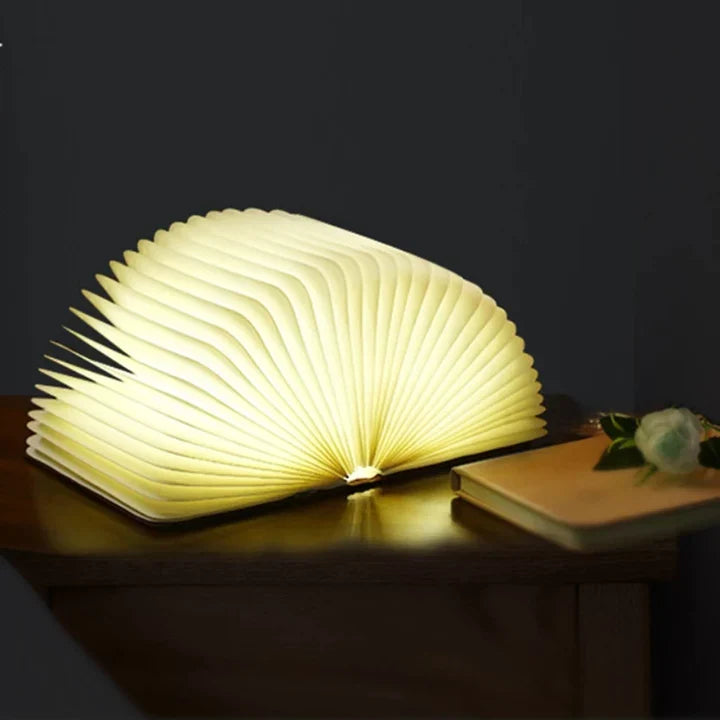 Foldable Book-Shaped LED Lamp with Rechargeable Battery