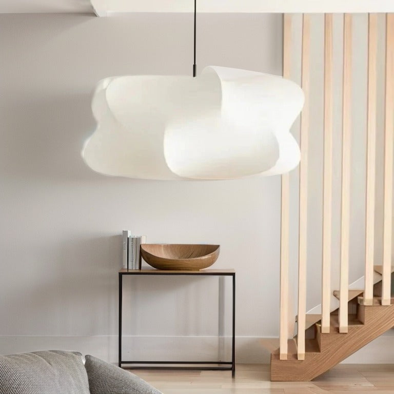 Japanese-Inspired Pleated Silk Pendant Light for Interiors