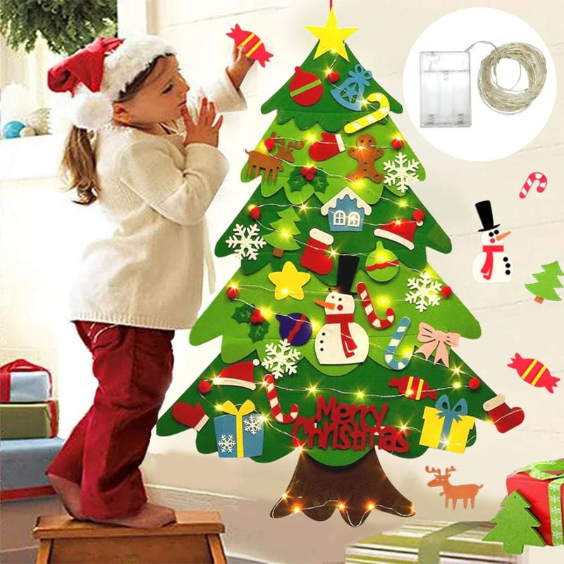 Kids’ Felt Christmas Tree with Removable Decorations