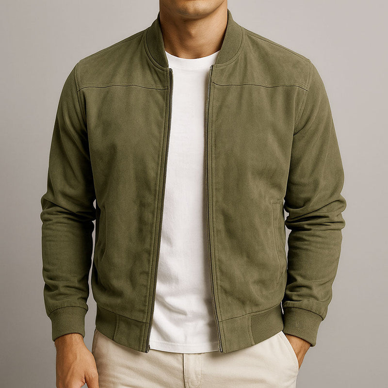 Stylish Men's Summer Jacket with Suede Look and Comfortable Modern Fit