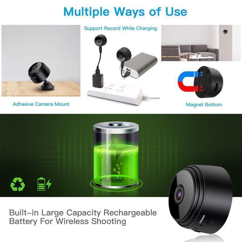 Magnetic Wi-Fi Mini Camera with Night Vision and App Control