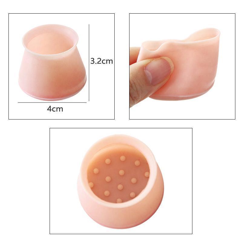FlexiGrip Pro – Transparent Silicone Chair Leg Covers with Anti-Slip Felt Base
