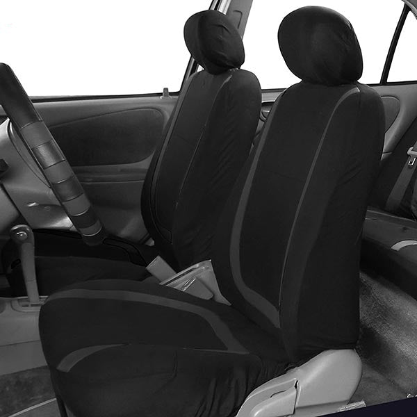 Car Seat Cover Set with Washable Polyester Seat and Headrest Covers