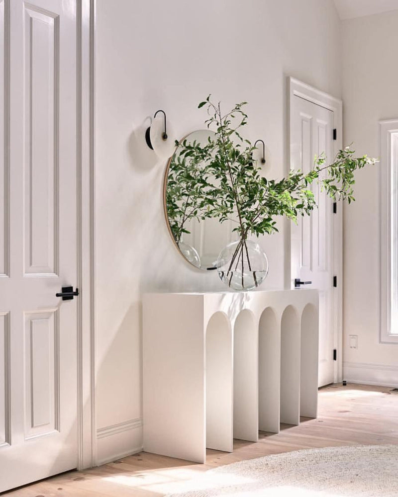 Alabaster LED Wall Lamp with Circular Stone Shade & Warm Ambient Light