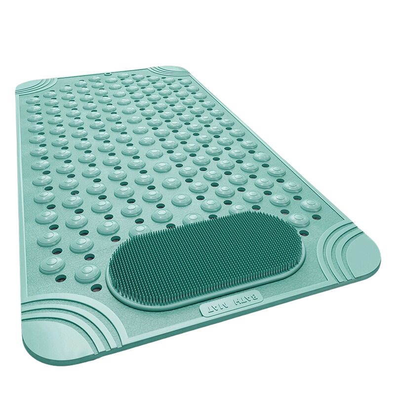 Non-Slip Bath & Shower Mat with Suction Cups & Foot Scrubber