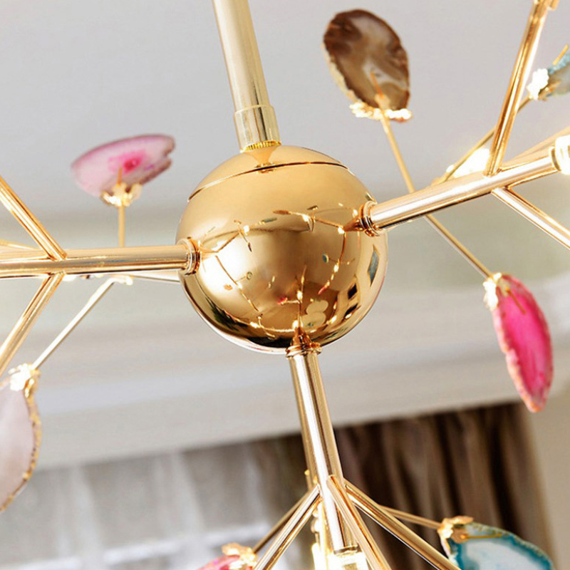 Branch-Style Glass Chandelier with Adjustable Suspension
