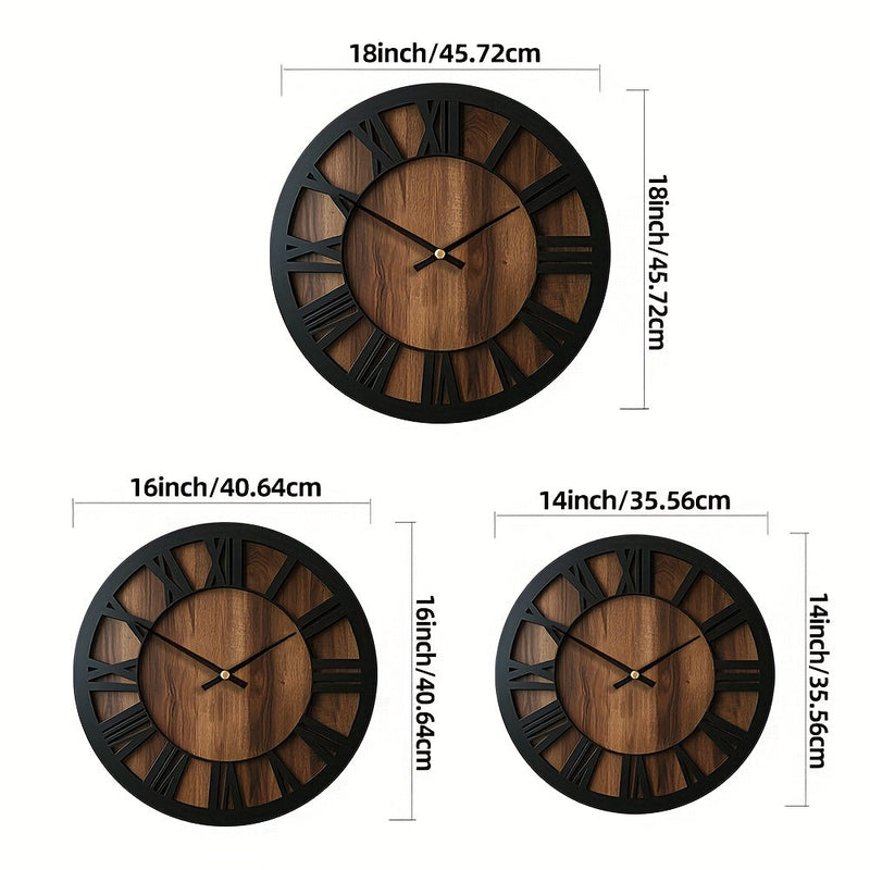 Wooden Wall Clock with Open Dial Design – Stylish and Decorative