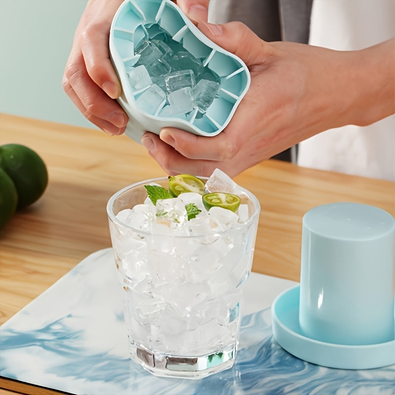 Silicone Cylindrical Ice Tray with Removable Ice Container for Cold Drinks