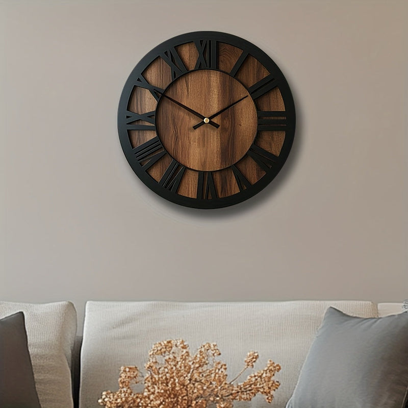 Wooden Wall Clock with Open Dial Design – Stylish and Decorative