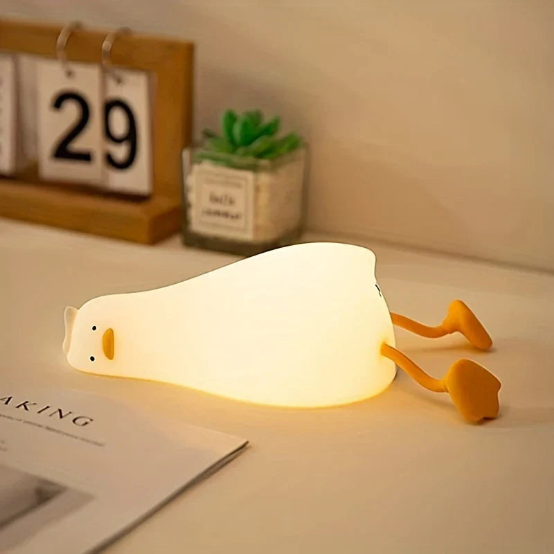 Duck Night Light with Soft Silicone and Dimmable Light for Children's Room