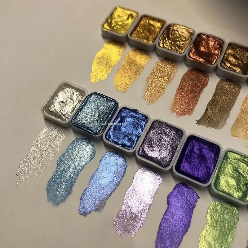 Shimmering Metallic Watercolour Paint Set
