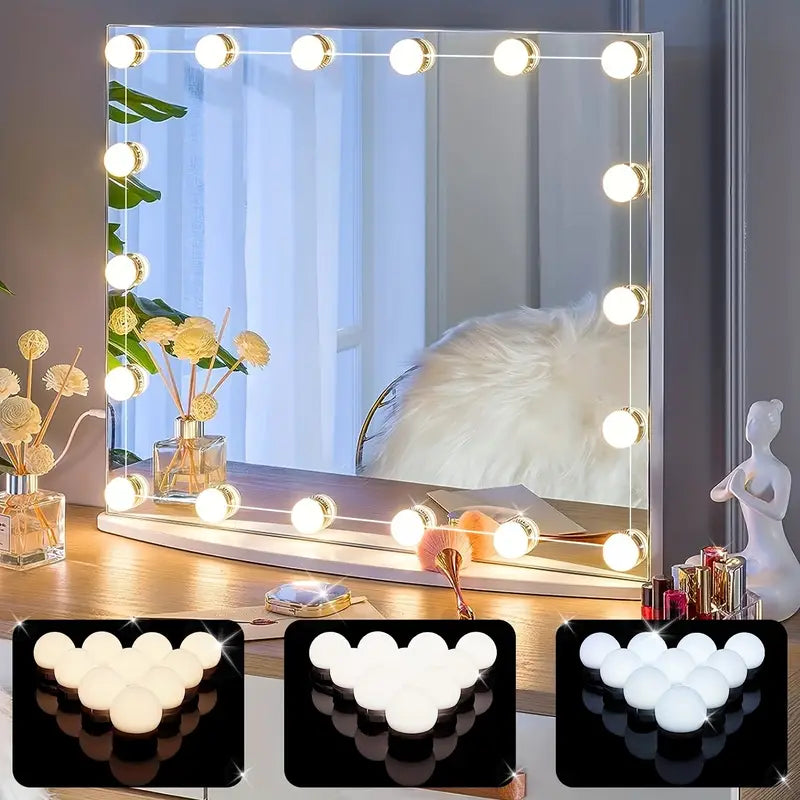 Dimmable LED Mirror Lighting with Light Balls and Adjustable Make-Up Lighting