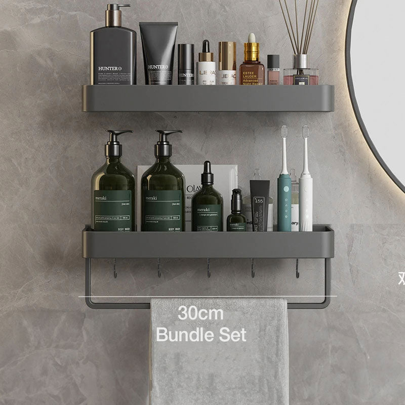 Wall Rack for Bathroom with Shelf and Towel Rail in Modern Design