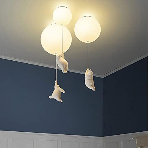 Playful Ceiling Light with Bears and Balloon Lights for Children's Room