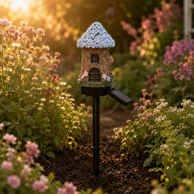Solar Fairy Cottage Garden Stake Light