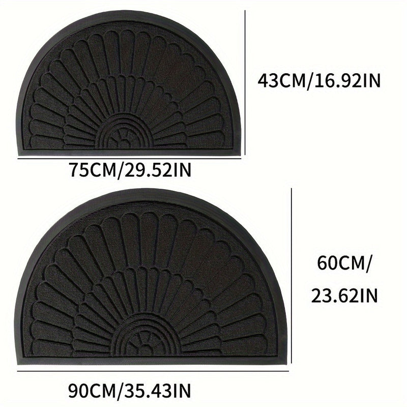 Sustainable Rubber Door Mat - Half-Round Design for Outdoor and Indoor