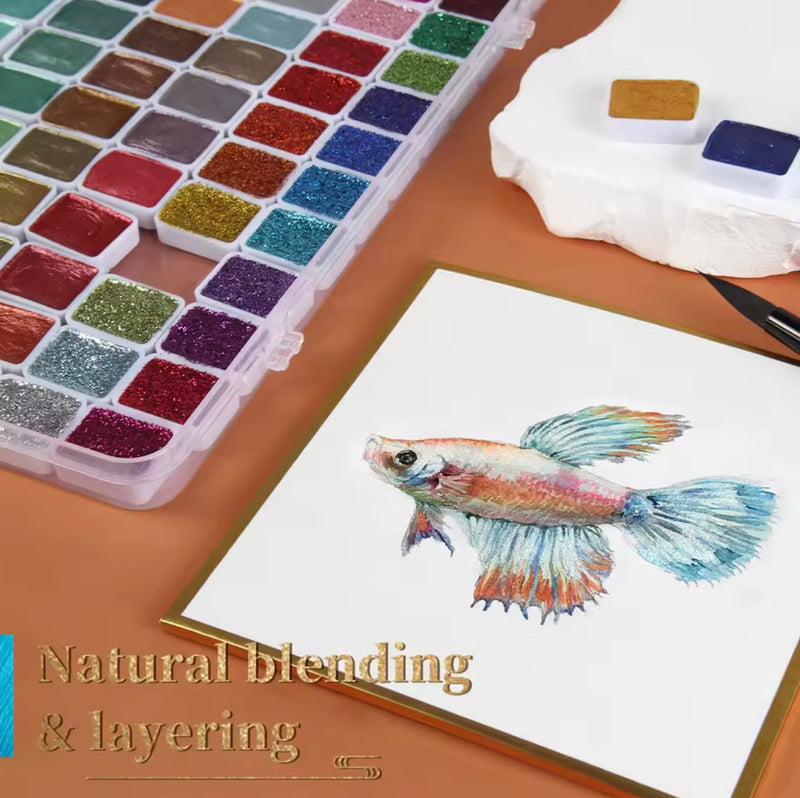 Shimmering Metallic Watercolour Paint Set