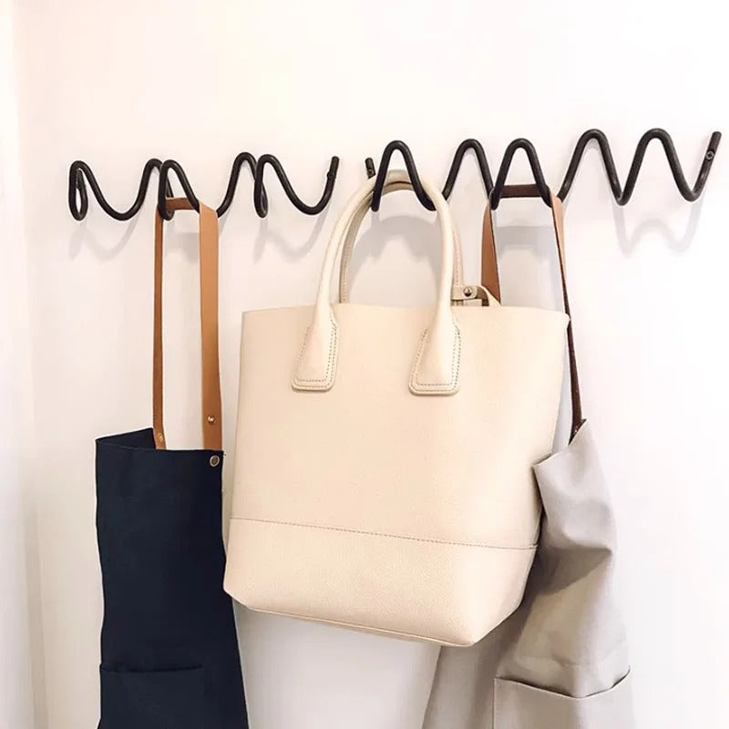 Modern Wavy Wall Coat Rack – Stylish Wall Coat Rack with Multiple Hooks