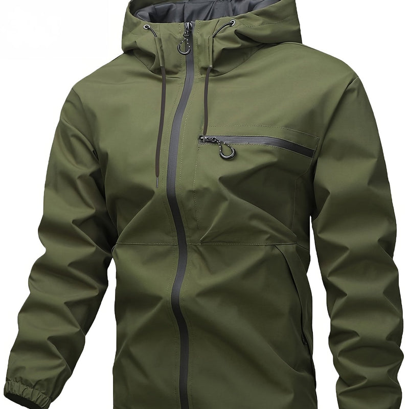Men's Outdoor Jacket for Spring and Autumn – Windproof Hooded Jacket for Outdoor Activities