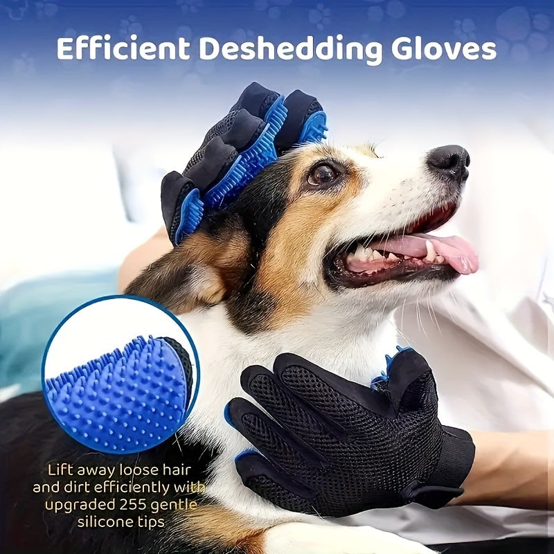 Grooming Glove for Dogs and Cats – Silicone De-shedding and Massaging