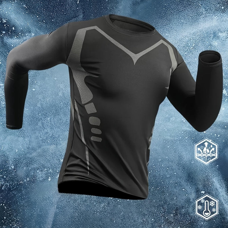 Velocity Pro Men's Thermal Sports Shirt – Breathable, Warm, and Performance-Oriented