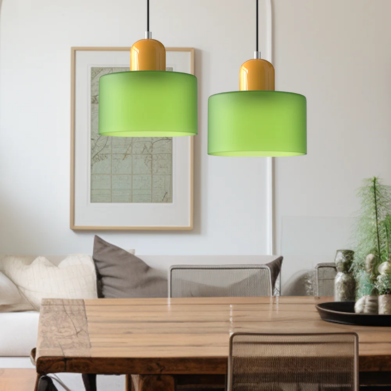 Retro Pendant Lamp with Glass Shade and Adjustable Cord for a Warm Atmosphere